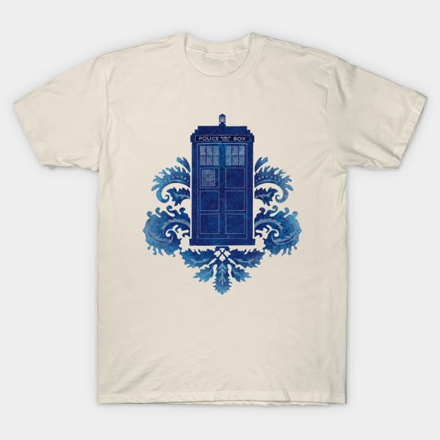 Call Box in Blue T-Shirt by Little Bad Wren 